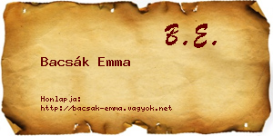Bacsák Emma névjegykártya