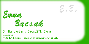 emma bacsak business card